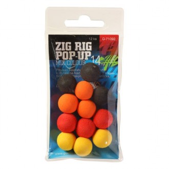 Pěnové plovoucí boilie Giants Fishing Zig Rig Pop-Up Mix Color 12ks