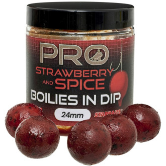 Boilies v dipu Starbaits Boilies In Dip Probiotic Strawberry Spice 150g