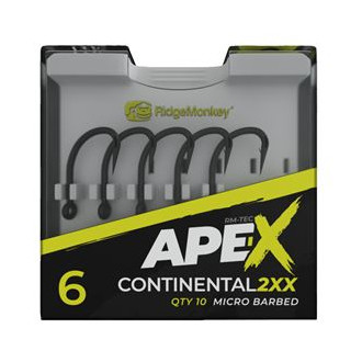 Háček RidgeMonkey Ape-X Continental 2XX Barbed 10ks
