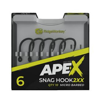 Háček RidgeMonkey Ape-X Snag Hook 2XX Barbed 10ks