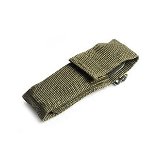 BIVOUAC CAMP KNIFE ARMY GREEN HANDLE - TEXTILE POUCH - FORK and SPOON