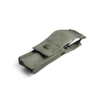 BIVOUAC CAMP KNIFE ARMY GREEN HANDLE - TEXTILE POUCH - FORK and SPOON