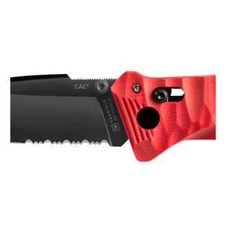 CAC ARMY KNIFE TEXTURED PA6 FV RED HANDLE