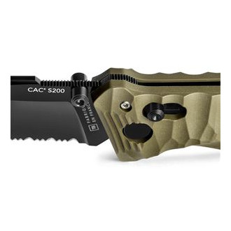 CAC S200 FRENCH ARMY KNIFE TEXTURED PA6 FV ARMY GREEN HANDLE