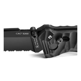 CAC S200 FRENCH ARMY KNIFE TEXTURED PA6 FV BLACK HANDLE