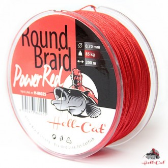 Splétaná šňůra Hell-Cat Round Braid Power Red 1000m