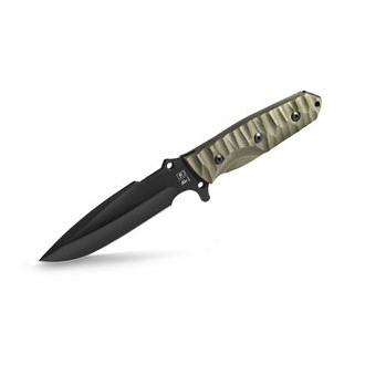 MARAUDEUR SURVIVAL KNIFE G10 ARMY GREEN HANDLE / SMOOTH BLADE + KYDEX SHEATH