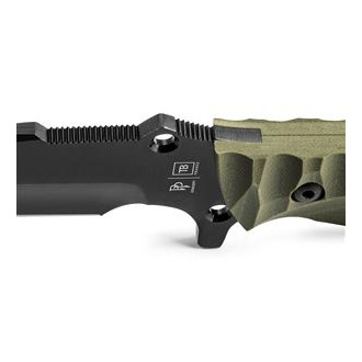 MARAUDEUR SURVIVAL KNIFE G10 ARMY GREEN HANDLE / SMOOTH BLADE + KYDEX SHEATH