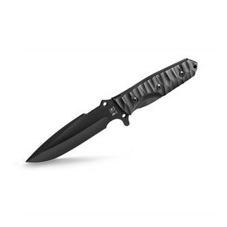 MARAUDEUR SURVIVAL KNIFE G10 BLACK HANDLE / SMOOTH BLADE + KYDEX SHEATH