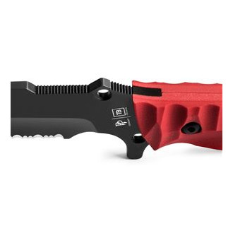 MARAUDEUR SURVIVAL KNIFE G10 RED HANDLE / SERRATED BLADE + KYDEX SHEATH