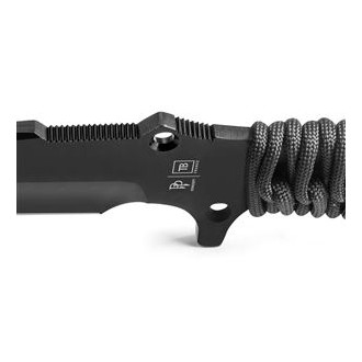 MARAUDEUR SURVIVAL KNIFE PARACORD 550 ®  BLACK / SMOOTH BLADE + KYDEX SHEATH