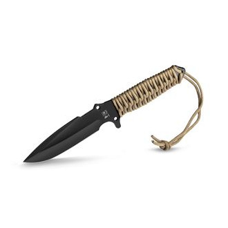 MARAUDEUR SURVIVAL KNIFE PARACORD 550 ®  COYOTE BROWN / SMOOTH BLADE + KYDEX SHEATH