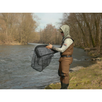 Skládací podběrák Delphin HALFER 190cm/60x50cm