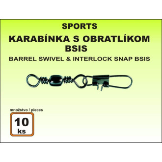 Karabinka s obratlíkem BSIS - 10ks v balení