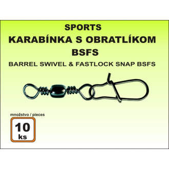 Karabinka s obratlíkem BSFS - 10ks v balení