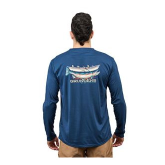 Drift Boat LS Tech Tee Blue Abyss XXL