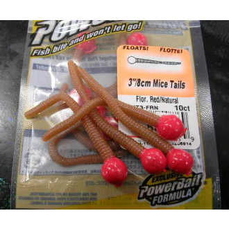 Twister Mice Tail (myší ocásek) 8 cm Fluo Red Natural 13 ks