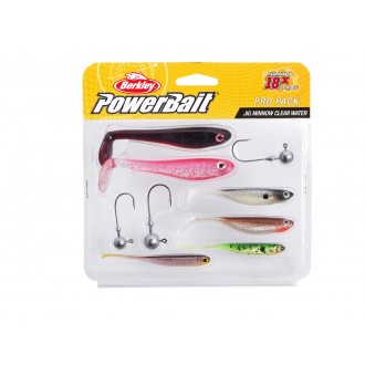 Sada gumových nástrah a jigových hlaviček Berkley Pro Pack Jig Minnow Clear Water