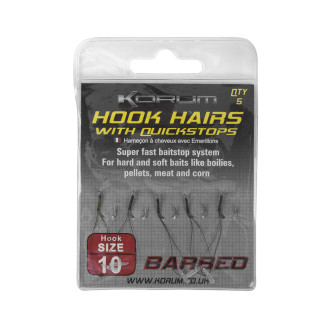 Barbless Hook Hairs With Quickstops - Size 16