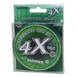 Saenger šňůra 4 X Allround Braid 200 m 0,35 mm zelená