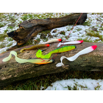24g 17cm Curly Worm yellow zombie sinking