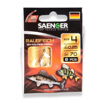Saenger Návazec na chytání dravých ryb Raubfisch vel. 1/0, 8 ks/bal