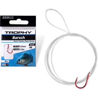 #4 Trophy Perch hook-to-nylon red Hooklength: 70cm