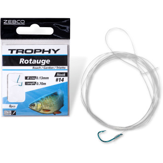 #10 Trophy Roach hook-to-nylon blue Hooklength: 70cm