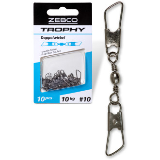 S: 8 L: 50mm Trophy Double Swivel 10kg 10 pcs