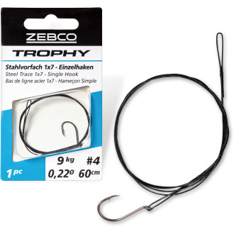 Trophy Steel Trace 1x7 - Single Hook L: 60cm 6kg 1 pcs