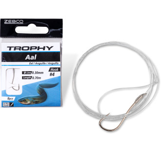 #1/0 Trophy Eel hook-to-nylon silver Hooklength: 70cm