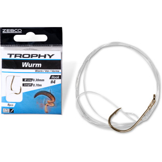 #2 Trophy Worm hook-to-nylon silver Hooklength: 70cm