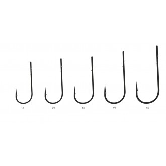 Mistrall háček Round Worm s očkem, black nickel, vel. 2/0, 10 ks/bal