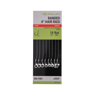Banded Hair Rigs 12lb Sz 10 Barbless 4 inch
