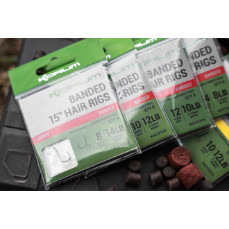 Banded Hair Rigs 12lb Sz 10 Barbed 15 inch