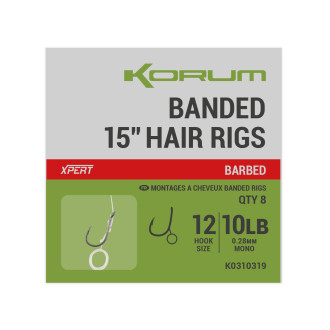 Banded Hair Rigs 12lb Sz 10 Barbed 15 inch