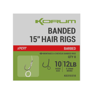Banded Hair Rigs 8lb Sz 14 Barbed 15 inch