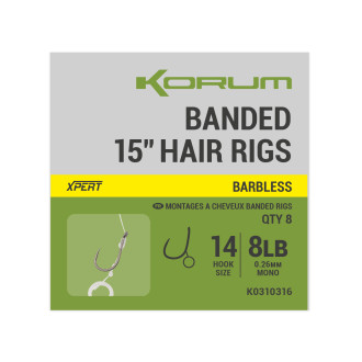 Banded Hair Rigs 10lb Sz 12 Barbed 15 inch