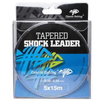 Ujímaný šokový vlasec Giants Fishing Tapered Shock Leader 5 x 15 m