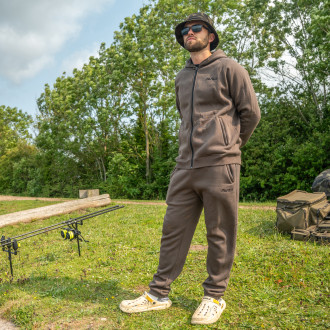 Compound Zip Hoodie Peat Brown - L