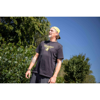 Distressed Logo Black Tee XXXL