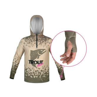 Tričko s kapucí Delphin UV Armor 50+ Trout
