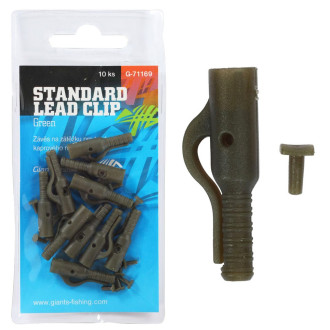 Závěs na boční olovo Giants Fishing Standard Lead Clip Green 10ks