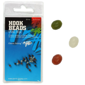 Zarážka na háček Giants Fishing Hook Beads Oval 30ks
