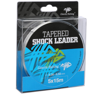 Ujímaný šokový vlasec Giants Fishing Tapered Shock Leader 5 x 15 m
