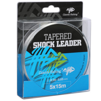 Ujímaný šokový vlasec Giants Fishing Tapered Shock Leader 5 x 15 m