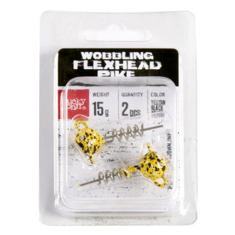 Lucky John jigová hlavička BBS Wobbling Flexhead Pike yellow
