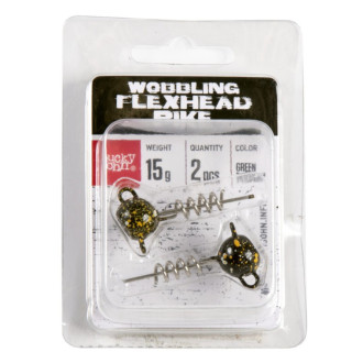 Lucky John jigová hlavička BBS Wobbling Flexhead Pike black 28g 2ks