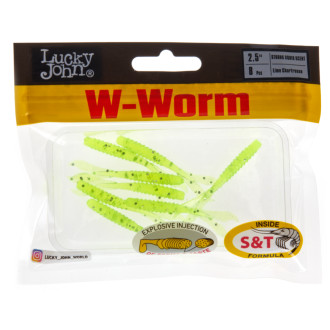 Lucky John W-Worm 2,5" 8ks Watermelon Fire