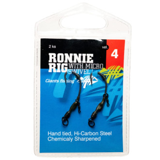 Kaprový návazec Giants Fishing Ronnie Rig with Micro Swivel